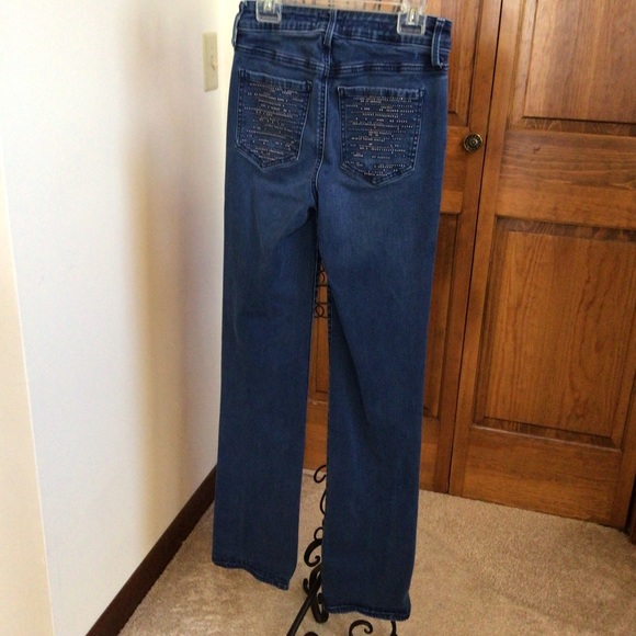 NYDJ straight leg, embellished pockets, 0 - Picture 2 of 6